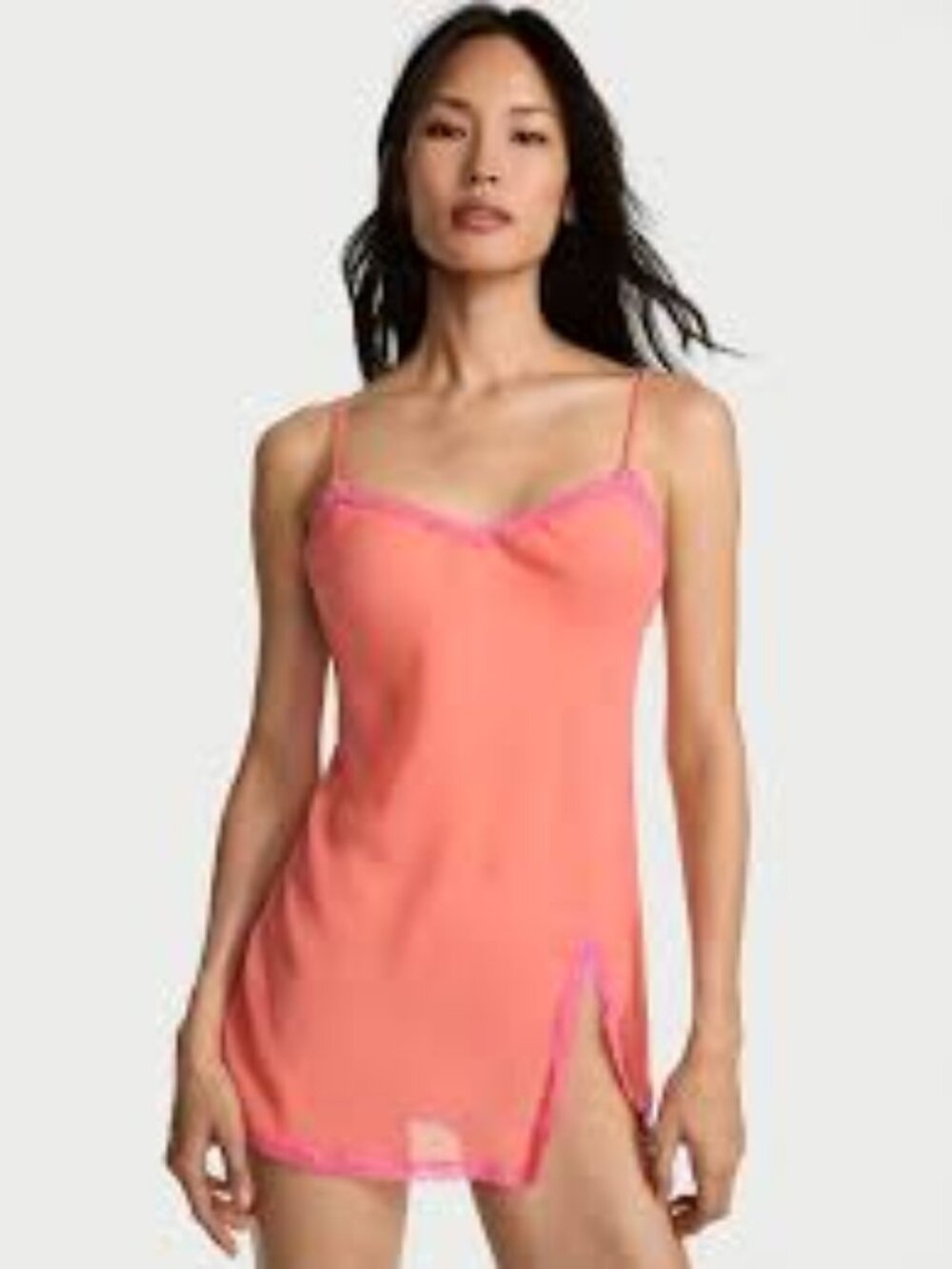 Dream Angels Chiffon Lace-Trim Mini Slip Dress Size XL